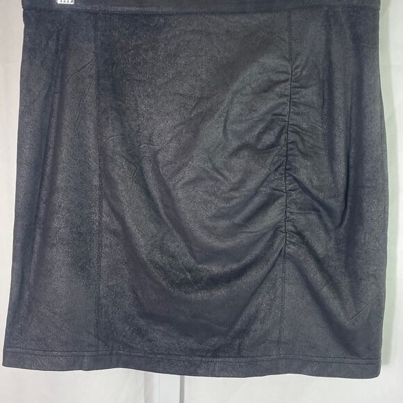 Free People Faux Suede Mini Skirt - Women Size M - Black - Picture 2 of 4